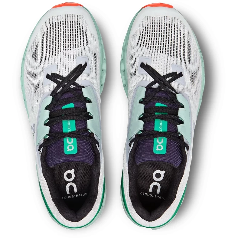 On Running On Cloudstratus Running Shoe - Undyed-White & Creek 6 On Running On Cloudstratus Running Shoe - Undyed-White & Creek - Afbeelding 4