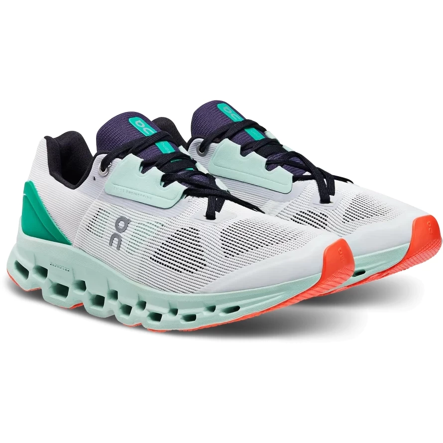 On Running On Cloudstratus Women Running Shoe - Undyed-White & Creek 3 On Running On Cloudstratus Women Running Shoe - Undyed-White & Creek