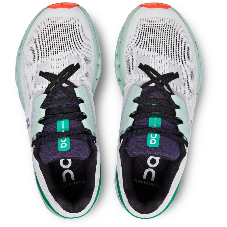 On Running On Cloudstratus Women Running Shoe - Undyed-White & Creek 6 On Running On Cloudstratus Women Running Shoe - Undyed-White & Creek - Afbeelding 4