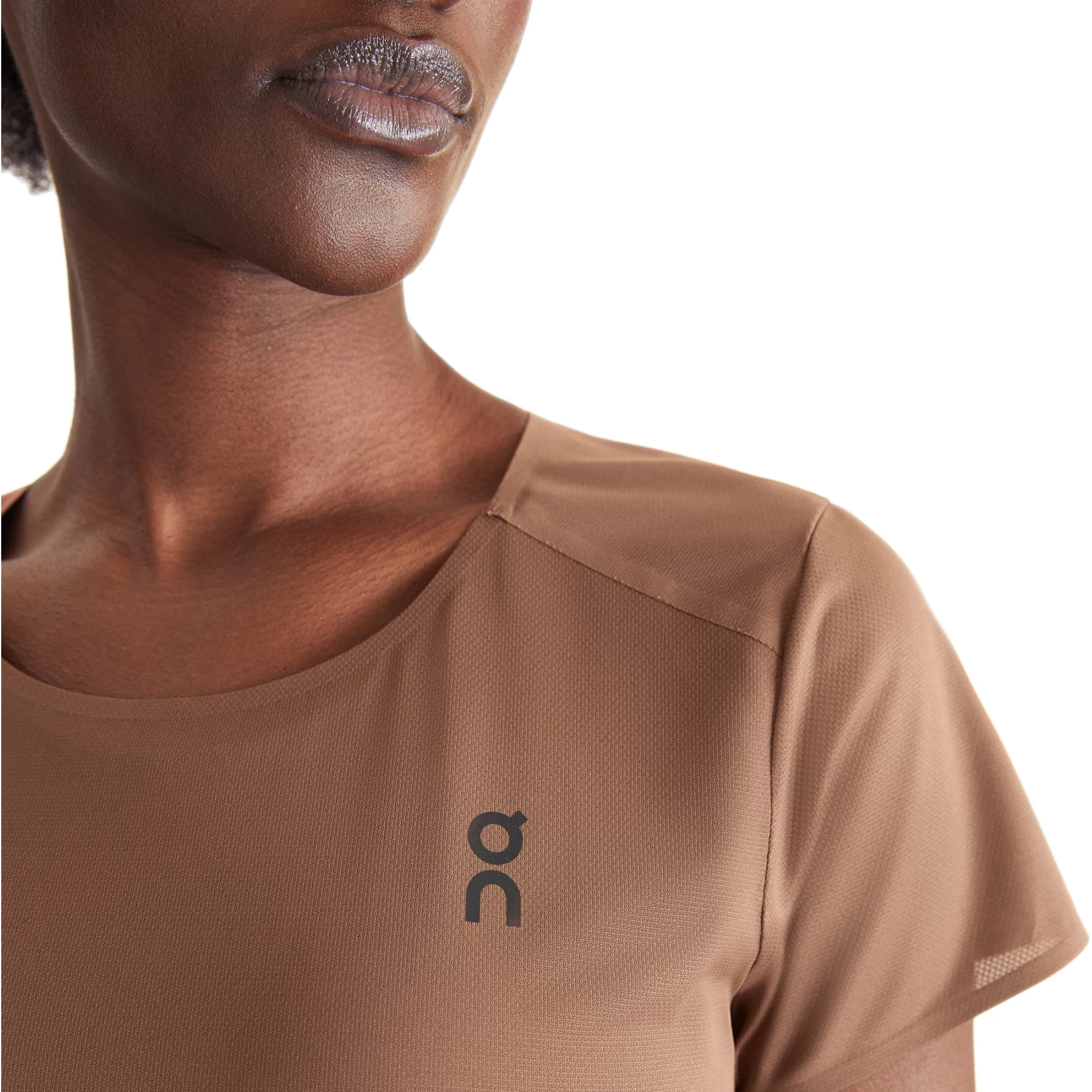 On Running On Performance-T Dames Hardloopshirt - Cocoa & Zwart 6 On Running On Performance-T Dames Hardloopshirt - Cocoa & Zwart - Afbeelding 4