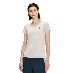 On Running On Performance-T Dames Hardloopshirt - Pearl & Undyed-White