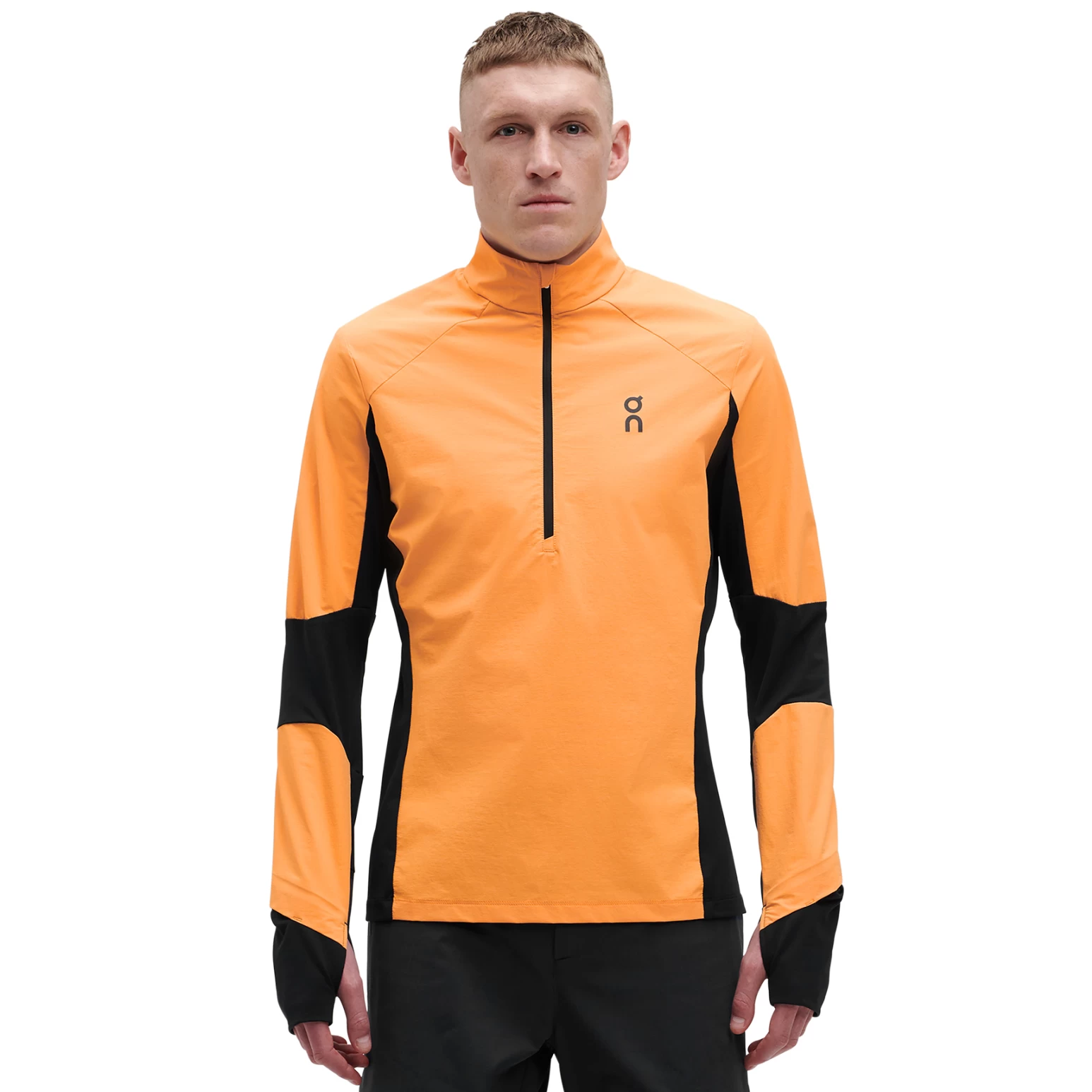 On Running On Trail Breaker Long Sleeve Running Shirt - Mango & Black 3 On Running On Trail Breaker Long Sleeve Running Shirt - Mango & Black